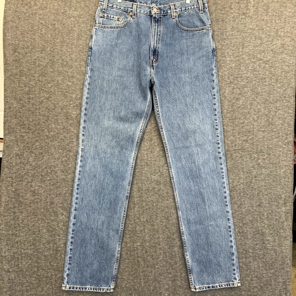VTG Y2K Levi's 505 Jeans 34x36 Regular Fit Denim‎ Medium Light Wash Long Inseam
